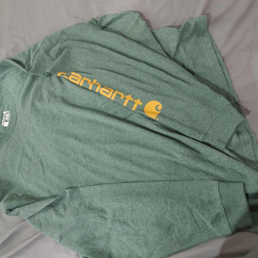 Carhartt Men's Heather Green Long Sleeve Shirt